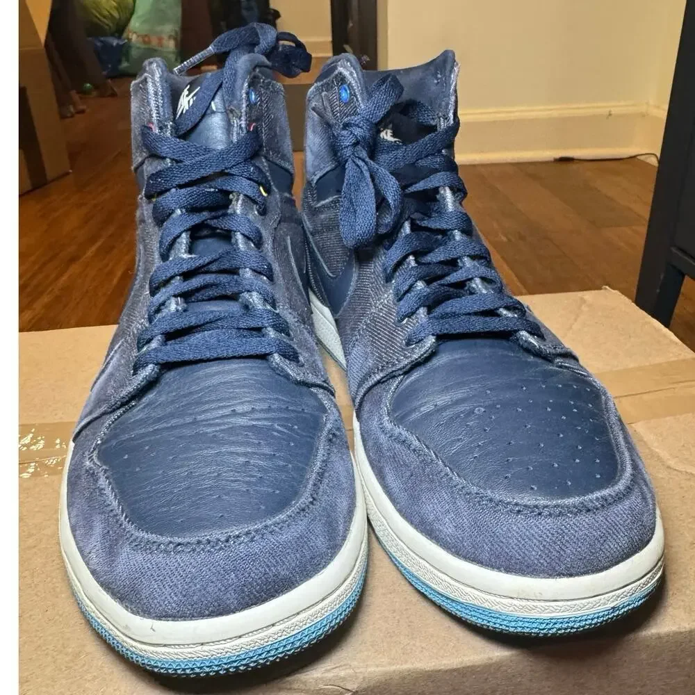 Nike Air Jordan 1 High – Retro Family Forever Navy Canvas – Used No Box Men 11